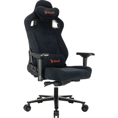 Кресло игровое A4TECH Bloody GC-660, искусственная замша, до 150кг, механизм со смещенной осью, регулируемые 4D подлокотники, черный