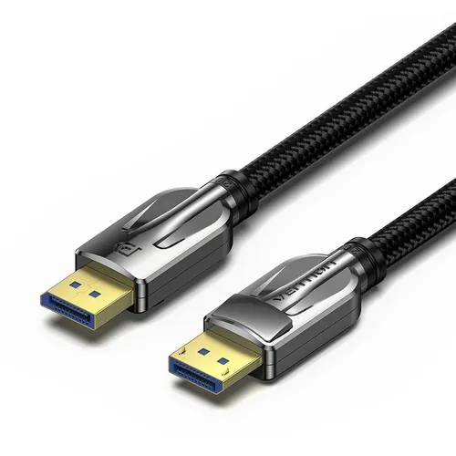Кабель аудио-видео VENTION HGAB, DisplayPort (m) - DisplayPort (m), ver 2.1, AWG30, медный, 1.5м, GOLD, черный [hgabg]