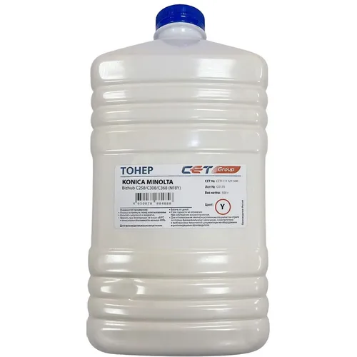 Тонер CET NF8Y TN-324, для KONICA MINOLTA Bizhub C258/C308/C368, желтый, 500грамм, бутылка