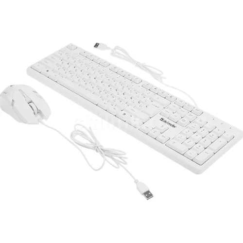 Комплект (клавиатура+мышь) Defender Motion C-977, USB 2.0, проводной, белый [45977]