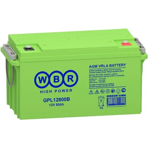 Аккумуляторная батарея WBR GPL12800B для ИБП, 12В, 80Ач [gpl12800b wbr]