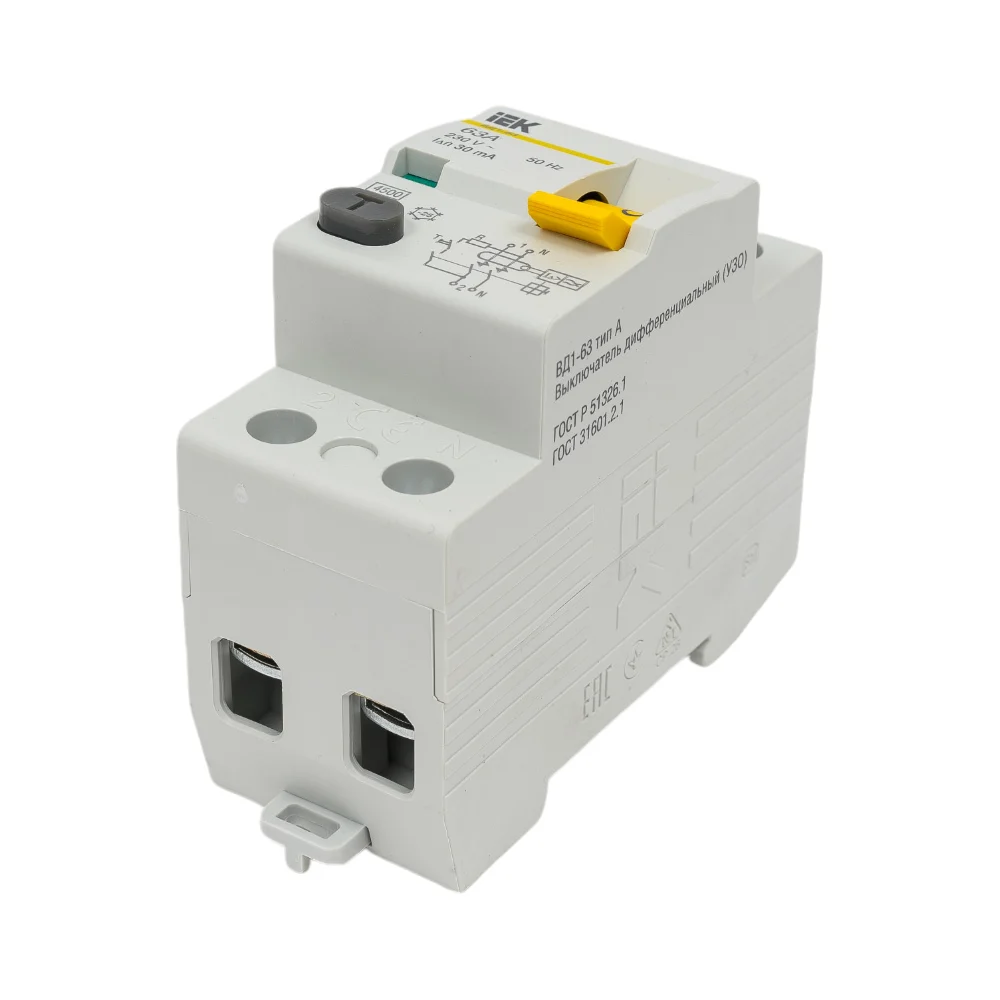 Дифференциальный выключатель IEK УЗО ВД1-63 MDV11-2-063-030