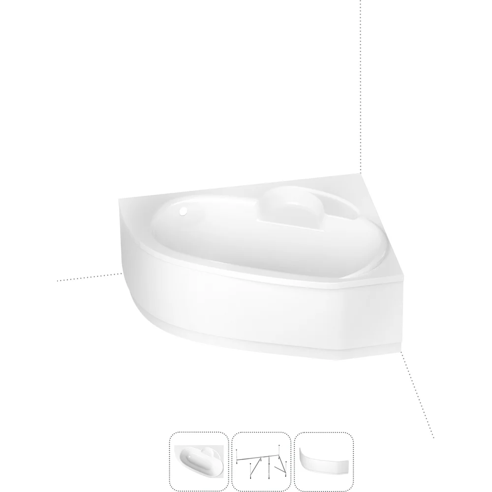 Угловая акриловая ванна Lavinia Boho Bell Pro S2-3702170R
