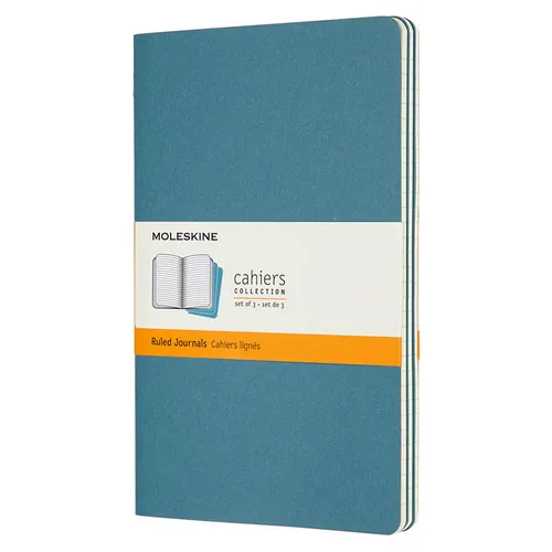 Блокнот Moleskine Cahier Journal, 80стр, в линейку, голубой [ch016b44]