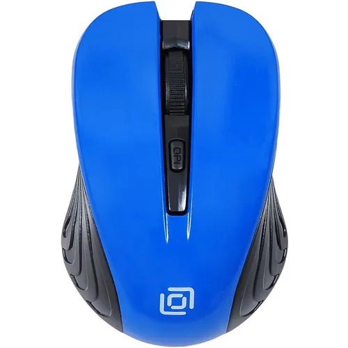 Мышь беспроводная Oklick 545MW, радио, оптическая, USB, 1600dpi, черный и синий [368630]
