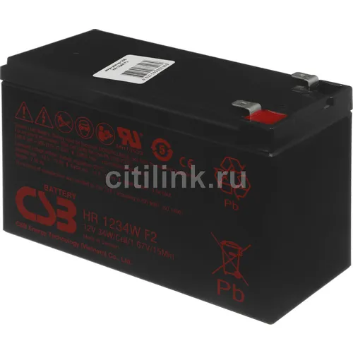 Аккумуляторная батарея CSB HR1234W F2 для ИБП, 12В, 9Ач