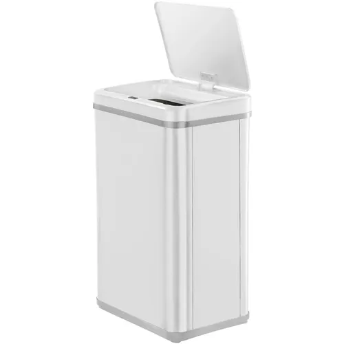 Ведро для мусора TESLER STB-50F, 50л, пластик, прямоугольная, сенсорная крышка, белый [stb-50f white]