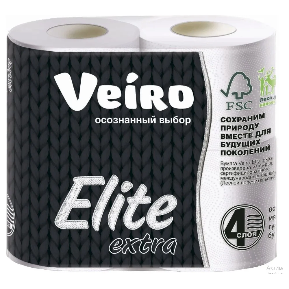 Четырехслойная туалетная бумага VEIRO Linia Classic 9С44