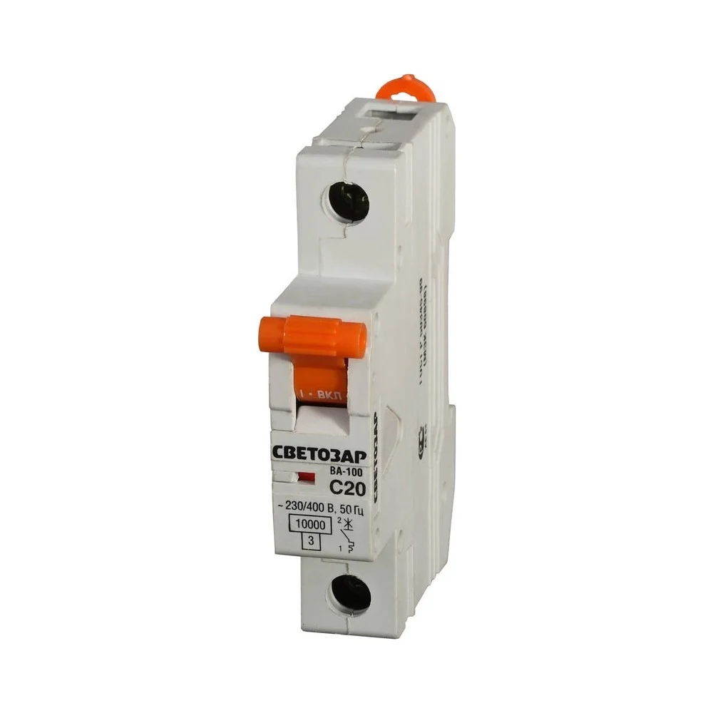 Автомат СВЕТОЗАР 1п, C, 10А, 10кА, 230/400В SV-49071-10-C