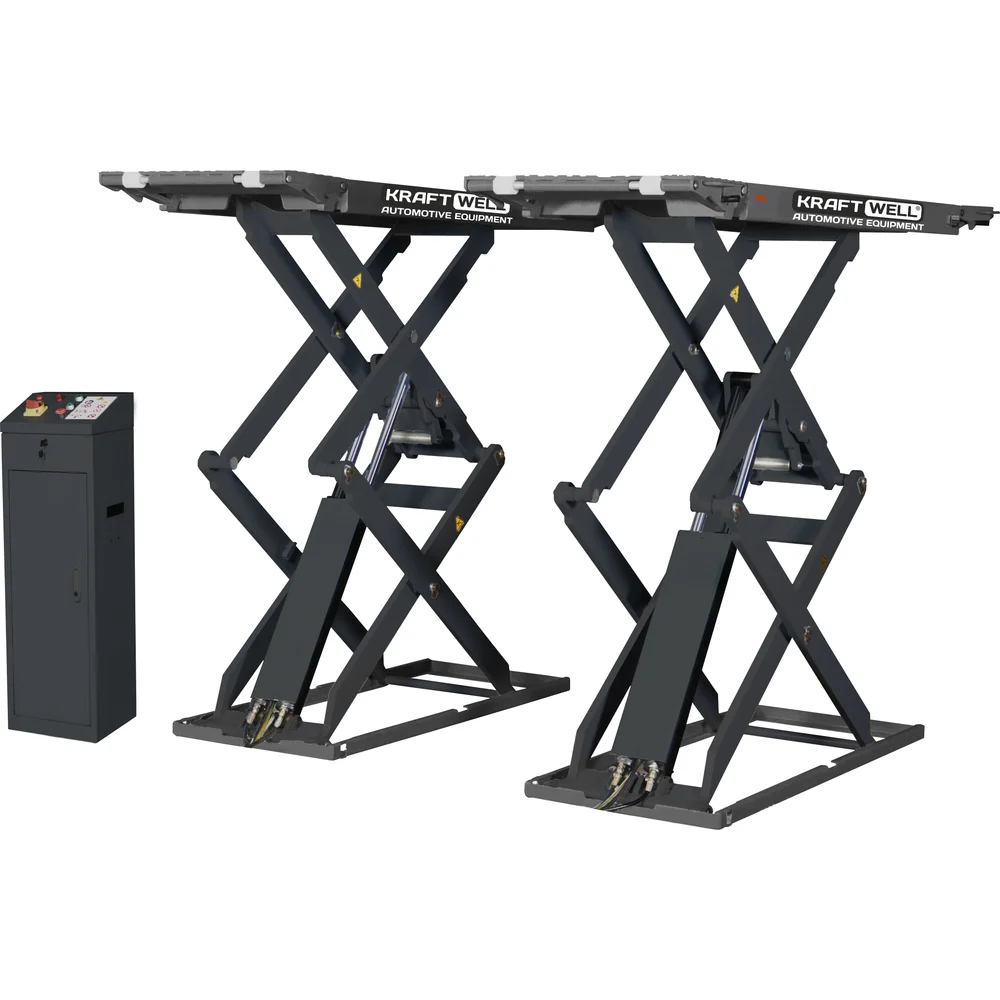 Ножничный короткий напольный подъёмник KraftWell KRW350SF/220