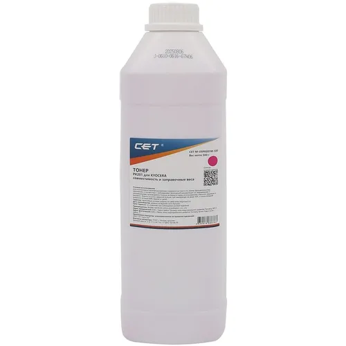 Тонер CET PK201, для Kyocera Ecosys P6030cdn/M6026cdn, пурпурный, 500грамм, бутылка