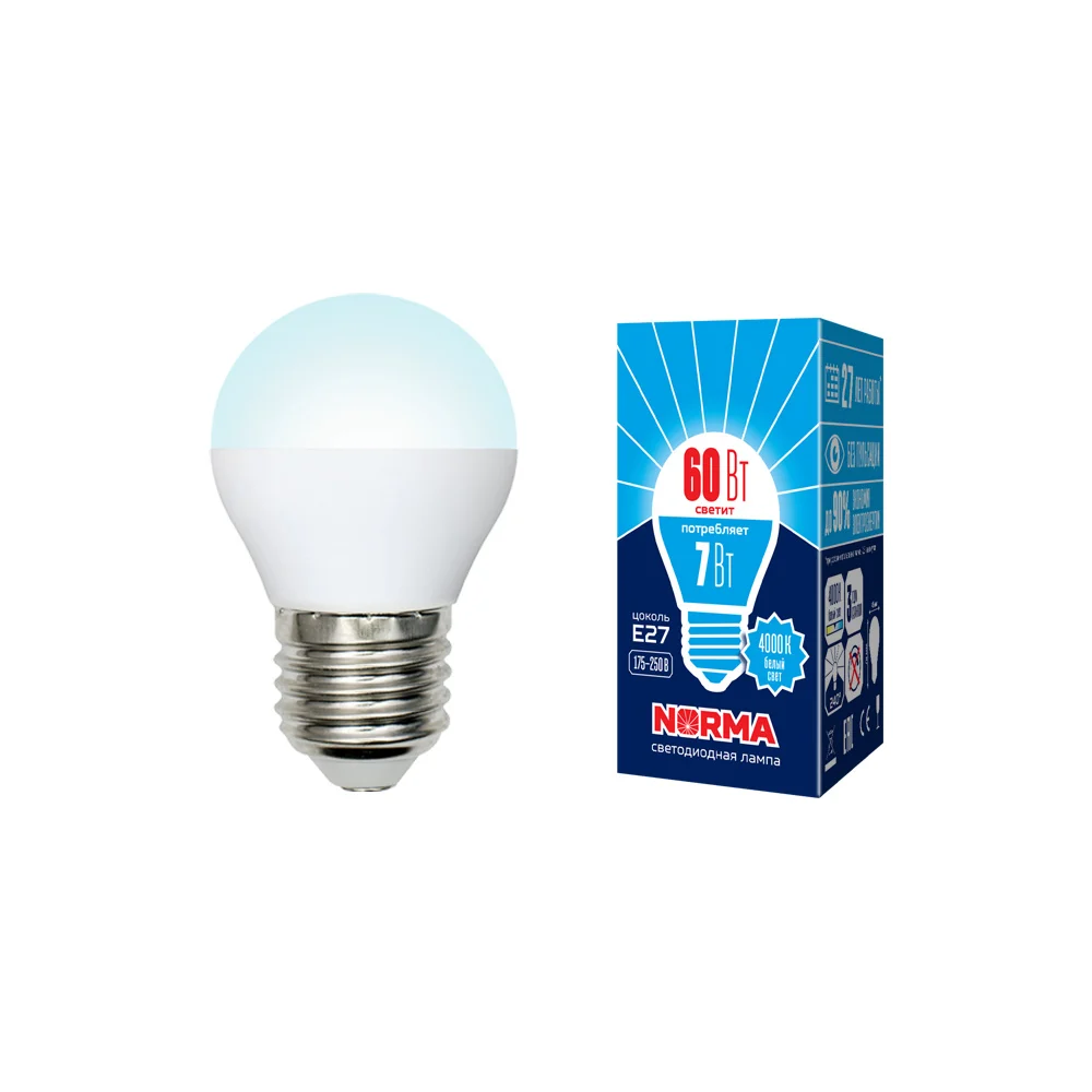 Светодиодная лампа Volpe LED-G45-7W/NW/E27/FR/NR UL-00003822
