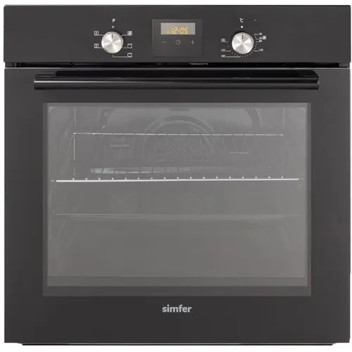 Духовой шкаф электрический Simfer B6EB56001, 58л, дверца с 2 стеклами, черный