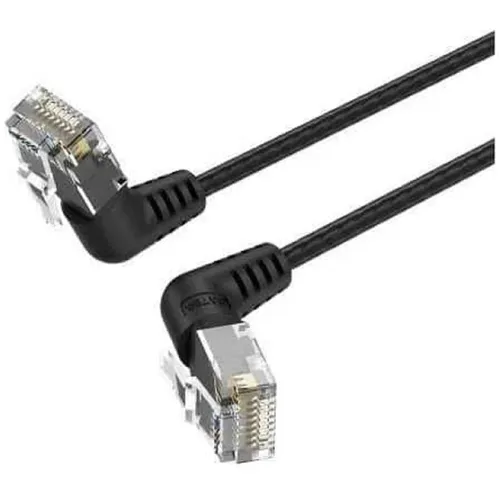 Кабель VENTION IBOBQ, RJ-45 (m) (угловой) - RJ-45 (m) (угловой), 20м, черный