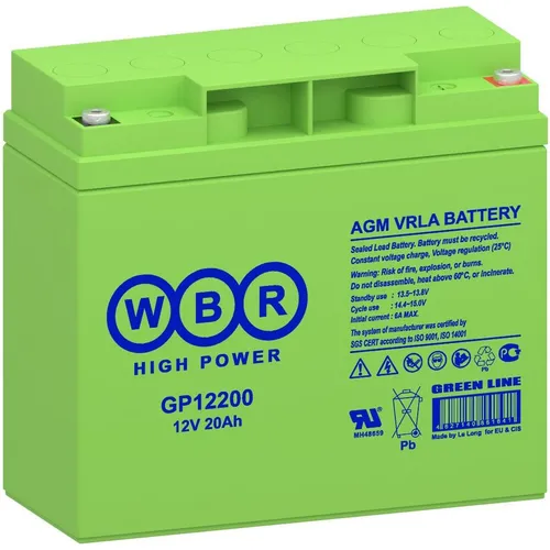 Аккумуляторная батарея WBR GP12200 для ИБП, 12В, 20Ач