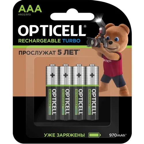 AAA Аккумуляторная батарейка OPTICELL Turbo 6080004, 4 шт. 970мAч