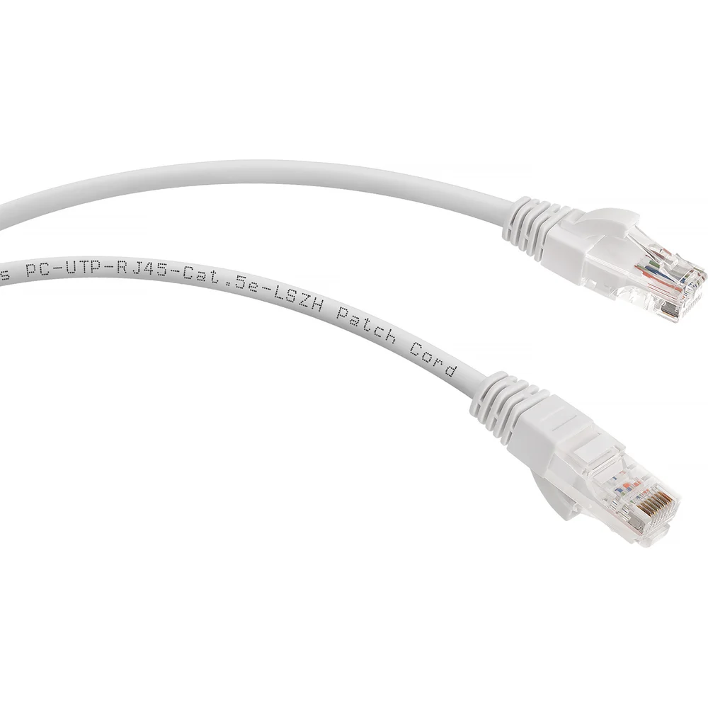 Неэкранированный патч-корд Cabeus PC-UTP-RJ45-Cat.5e-1m-WH-LSZH