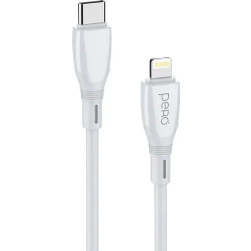 Кабель PERO DC-11, Lightning (m) - USB Type-C (m), 3м, 3A, белый [prdc-11tl3mw]