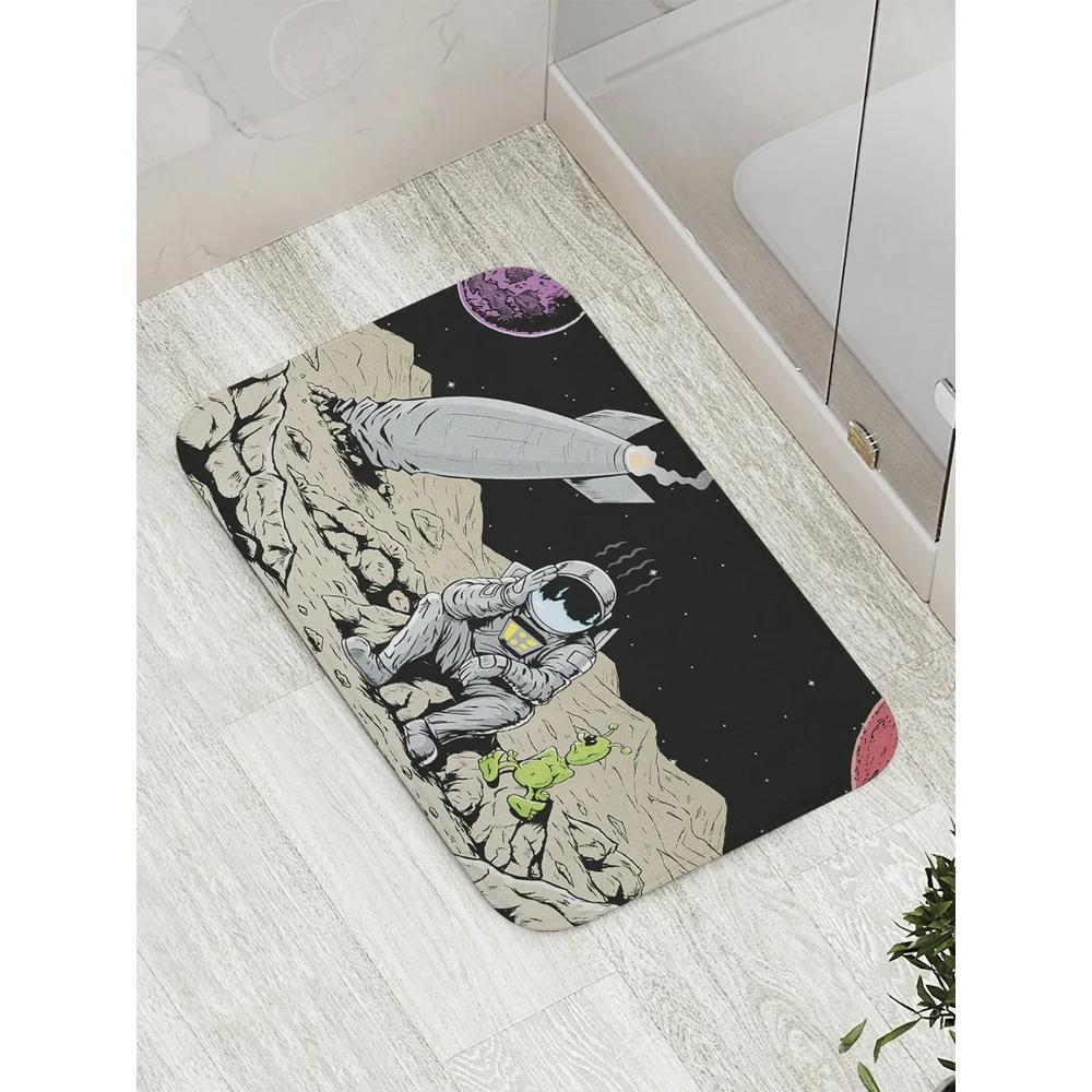 Противоскользящий коврик для ванной, сауны, бассейна JOYARTY Крушение на луне bath_9873