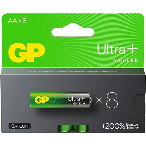 AA Батарейка GP Ultra Plus Alkaline 15AUPA21-2CRB8, 8 шт.