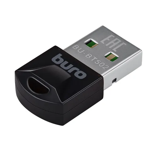 Bluetooth адаптер Buro BU-BT502 BT 5.0+EDR class 1.5, USB, 20м, черный