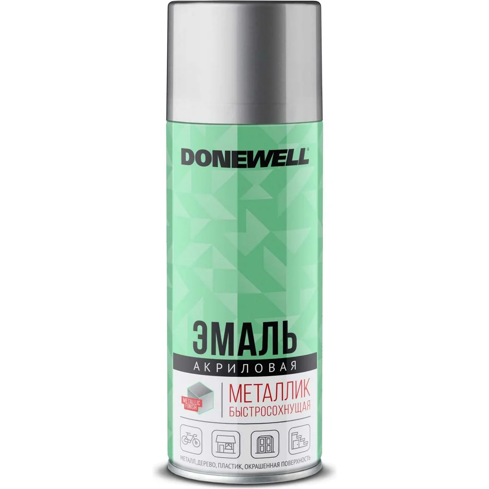 Универсальная эмаль DONEWELL металлик хром зеркальный 520мл DW-1033