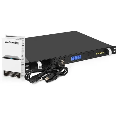ИБП EXEGATE ServerRM UNL-1000.LCD.AVR.6C13.RJ.USB.1U, 1000ВA [ex297834rus]
