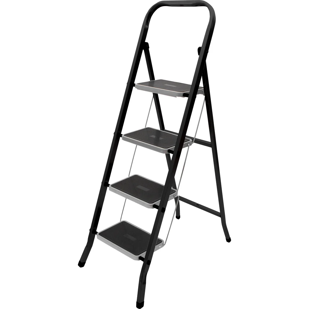 Стремянка Zalger Jet Black 4 широкие ступени, с ковриком, сталь 9920-4