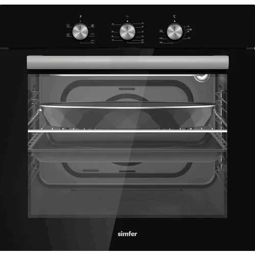 Духовой шкаф электрический Simfer B6EB16025, 60л, дверца с 2 стеклами, черный