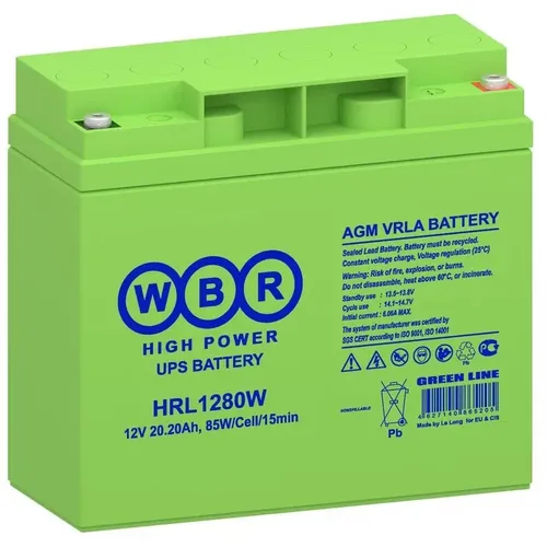 Аккумуляторная батарея WBR HRL1280W для ИБП, 12В, 20.2Ач