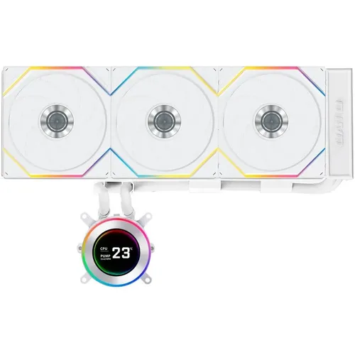 Система водяного охлаждения Lian Li HydroShift II LCD-C 360TL, LCD, 4-pin, ARGB, 120мм, белый, retail [g89.ghs2lcd36tw.r0]