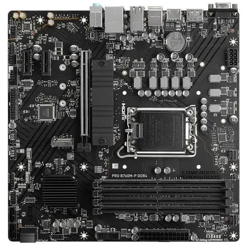Материнская плата MSI PRO B760M-P DDR4, Socket LGA 1700, Intel B760, mATX, Ret