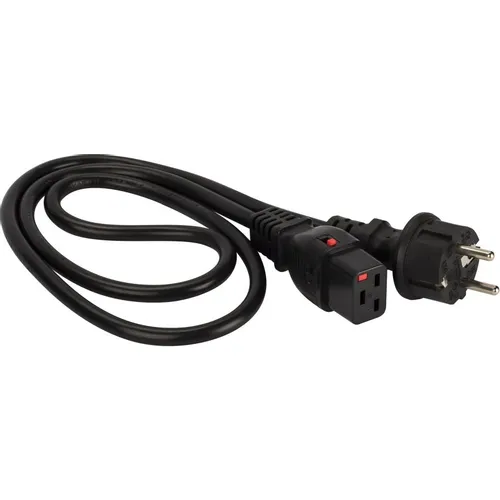 Шнур питания Lanmaster (LAN-PP19L/SH-5.0-BK) C19-Schuko проводник.:3x1.5мм2 5м 220В 16А черный