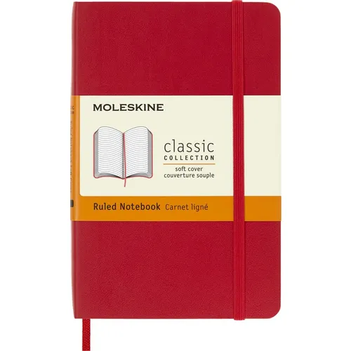 Блокнот Moleskine Classic Soft, 192стр, в линейку, мягкая обложка, красный [qp611f2]