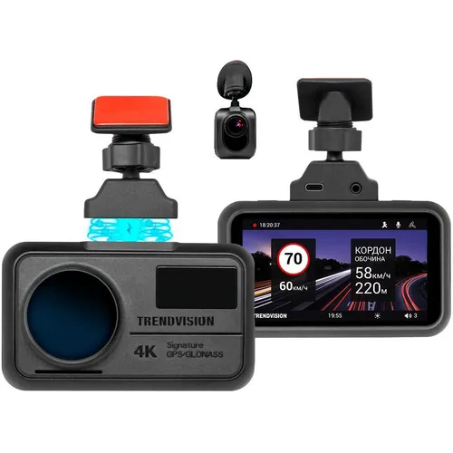 Видеорегистратор TrendVision TDR-725 Real 4K 2CH, черный