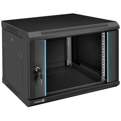 Шкаф коммутационный EXEGATE EC-WM-6U.450 EX298605RUS настенный, стеклянная передняя дверь, 6U, 450x370x600 мм