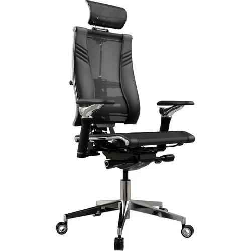 Кресло руководителя МЕТТА Yoga Spine Triumph B2 (Черный CC.50.15.13A), сетка/экокожа, до 150кг, синхромеханизм, регулируемые 6D подлокотники, черный