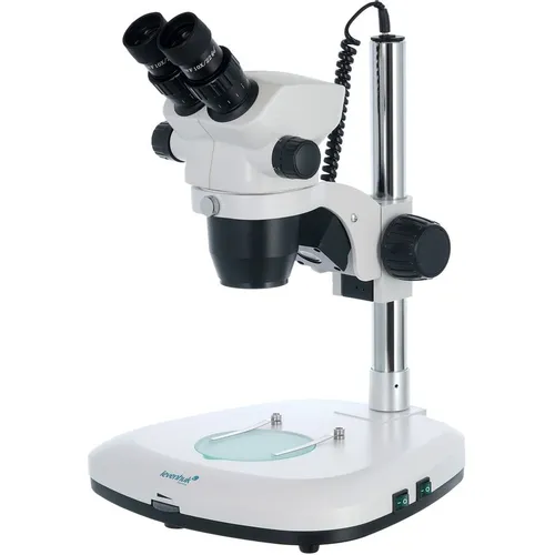 Микроскоп LEVENHUK Zoom 1B, стереоскопический/инструментальный, 7-45х, панкратический объектив, белый [76056]