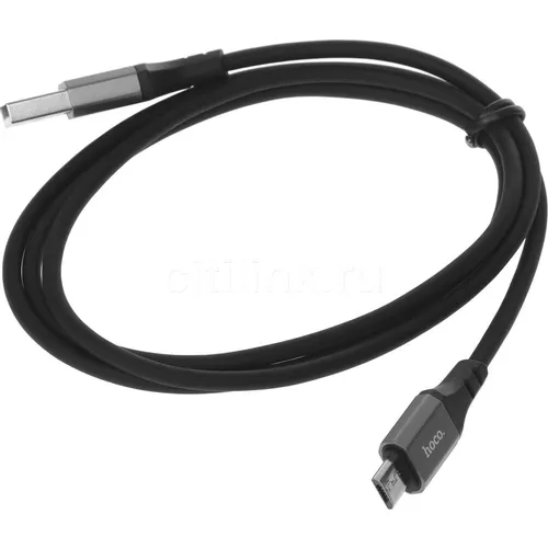 Кабель Hoco X86 Micro Spear, micro USB (m) - USB (m), 1м, 2.4A, черный