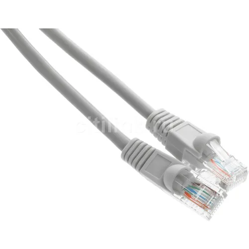 Патч-корд KINGPRICE KP-PC-c5e-3m-g литой (molded), UTP, кат.5E, 3м, 4 пары, 26AWG, алюминий омедненный, многожильный, серый
