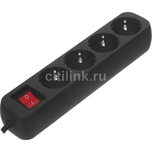 Сетевой удлинитель Defender G418, 1.8м, черный [99337]