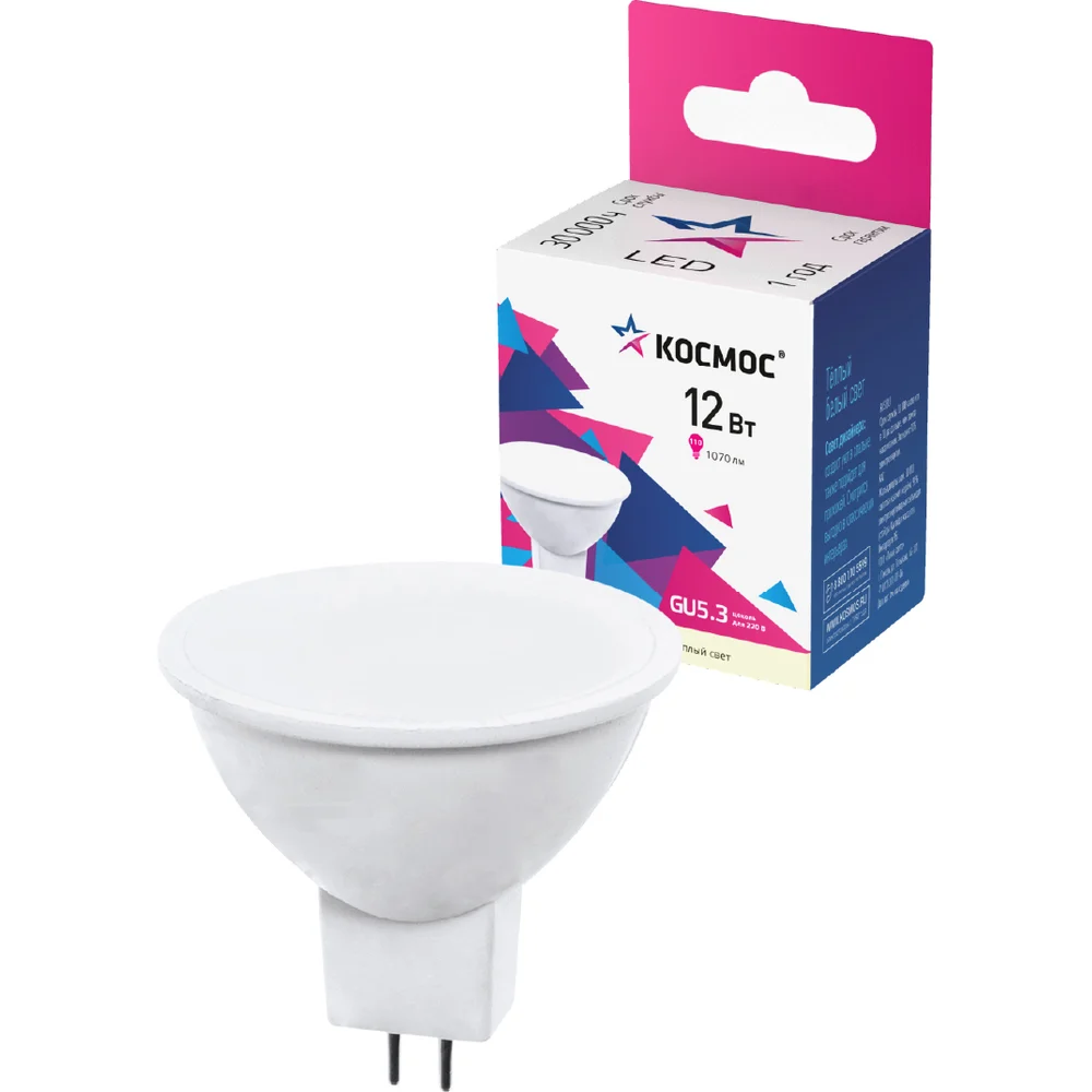 Светодиодная лампа КОСМОС LED JCDR LkecLED12wJCDRC30