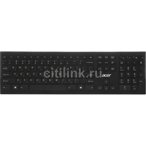 Клавиатура Acer OKR010, беспроводная, USB, Радиоканал, ножничная, черный [zl.kbdee.003]