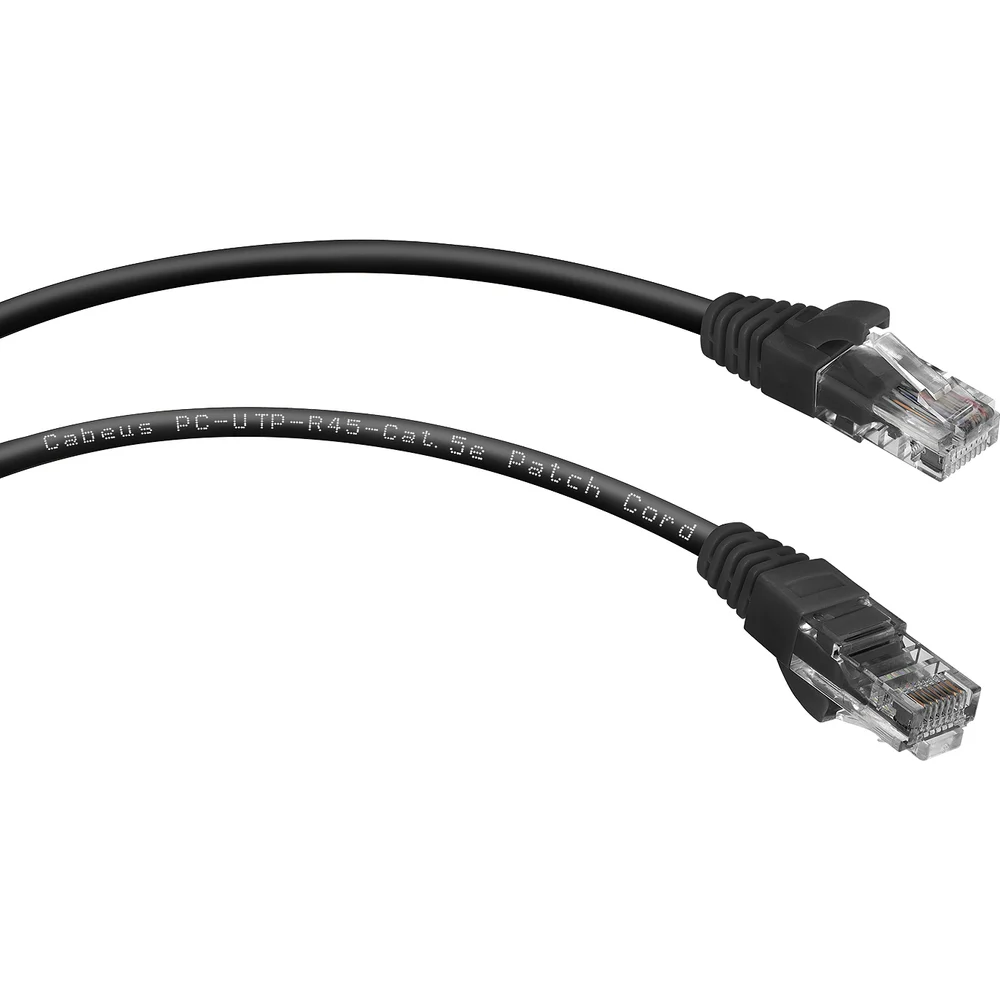 Неэкранированный патч-корд Cabeus PC-UTP-RJ45-Cat.5e-0.15m-BK