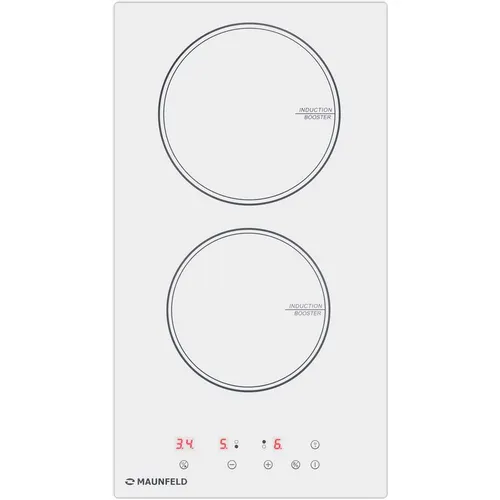 Индукционная варочная поверхность MAUNFELD CVI292WH, конфорок: 2 шт., стеклокерамика, независимая, белый