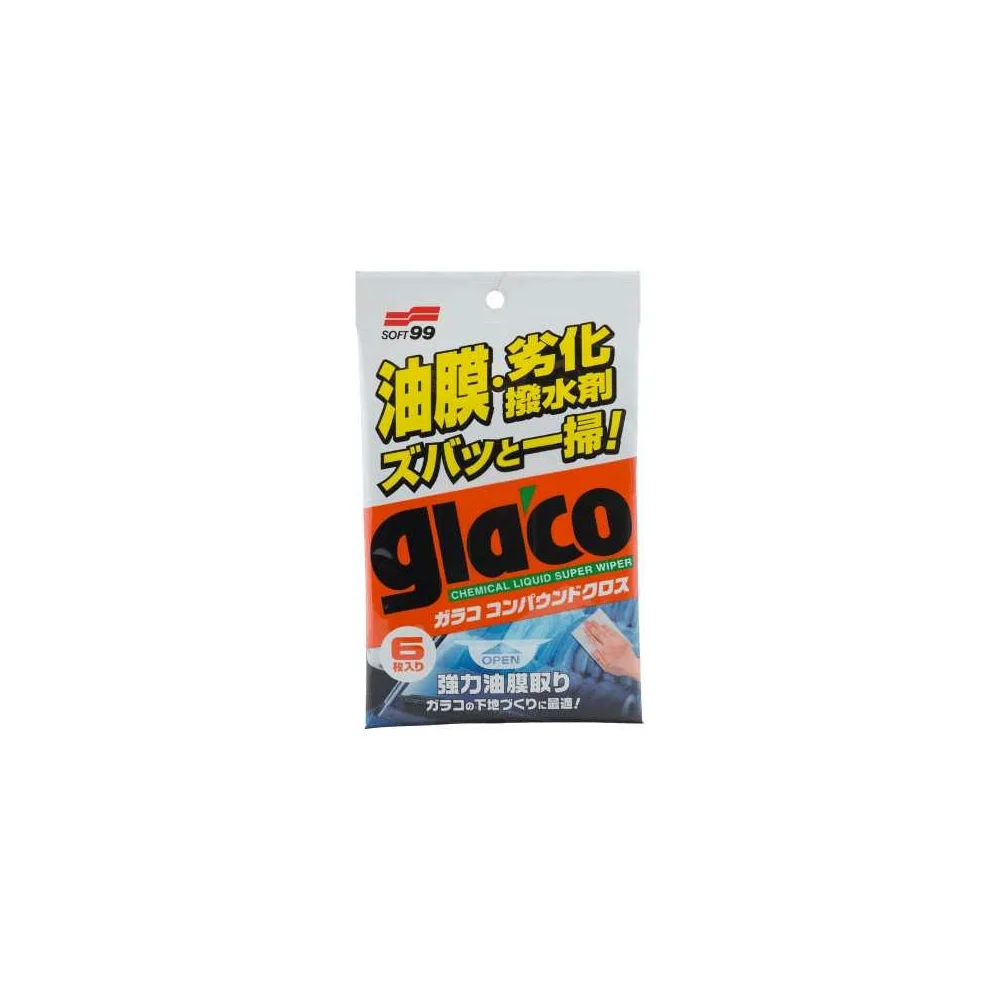 Очищающие салфетки для стекол SOFT99 Glaco Compound Sheet 18154
