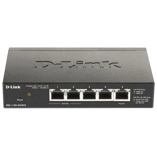Коммутатор D-Link DGS-1100-05PDV2, настраиваемый [dgs-1100-05pdv2/a1a]