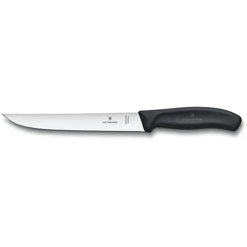 Нож кухонный Victorinox Swiss Classic, разделочный, 180мм, заточка прямая, стальной, черный [6.8103.18b]