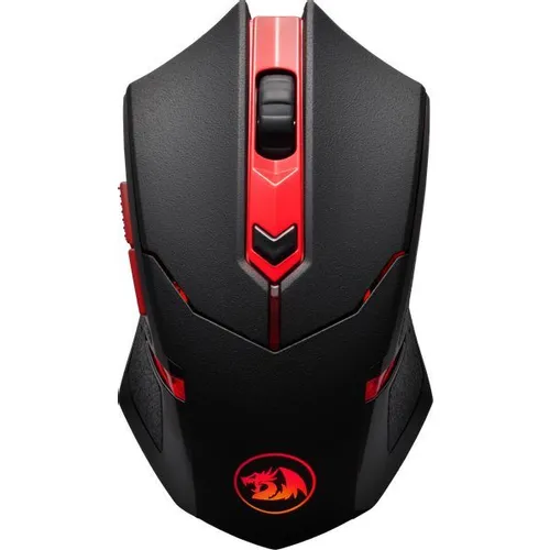 Мышь беспроводная Redragon M601WL-BA, игровая, радио, оптическая, USB, 2400dpi, черный и красный [78227]