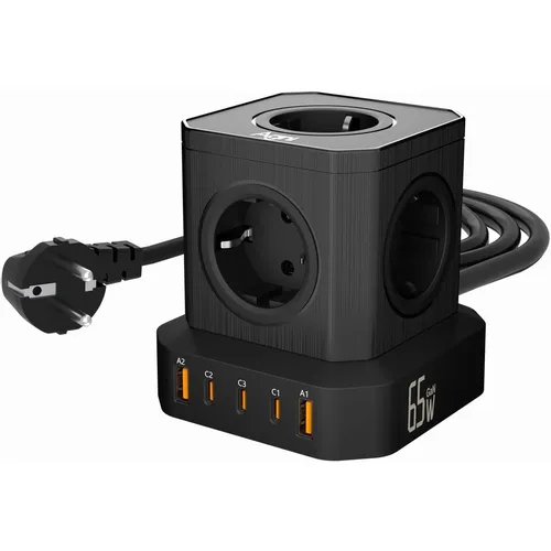 Сетевой фильтр AGNI TP-VE5U5E, 2м, черный [tp-ve5u5e-c-2m-black]